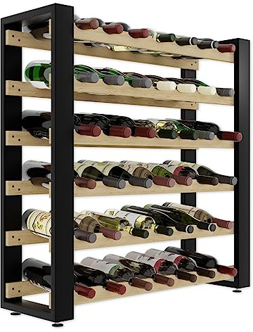 Lenmar Serie RW Casier à vin en bois pour bouteilles, loft, bouteilles, vin, cave, étagères, porte-bouteilles, porte-bouteilles, support à vin, etc. (LOFT 42, 84,5 x 84 x 27, 42 bouteilles)
