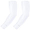 COOLOMG Mangas de compresión antideslizantes para bicicleta, voleibol, baloncesto, para mujer, hombre, niños, 1 par, color blanco, L