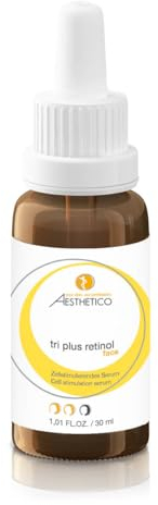 AESTHETICO tri plus retinol, 30 ml - Intensiv korrigierendes Serum mit Retinol, Retinyl Palmitat, Bakuchiol und pflanzlichen Extrakten, verbessert die Hautstruktur und mindert Fältchen, anti-aging