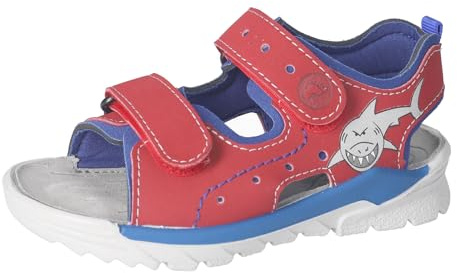 RICOSTA Jungen Sandalen SURF, Kinder Sommerschuhe, Weite: Mittel, waschbar, Freizeitschuhe, offene Schuhe, rot/Kobalt (351), 27 EU