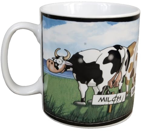 Großer Kaffeebecher 5 Kühe Becher Maritim Tasse Porzellan 500ml Kuh Möwe Jumbotasse