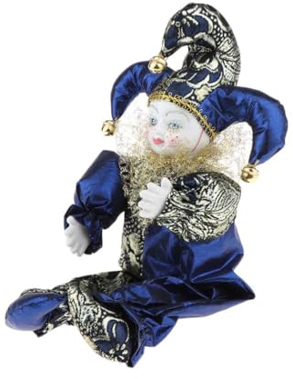Finlon Colorful Outfits Stehender Clown aus Porzellan - Dekofigur 33 cm