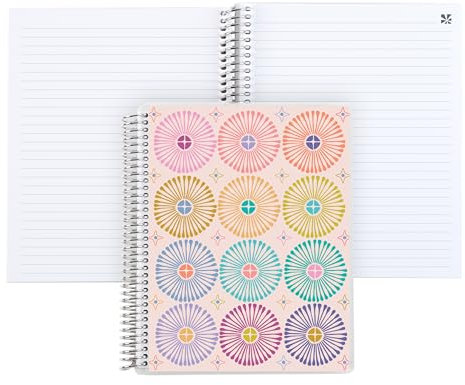 Erin Condren Modernes geometrisches Spiralbuch, 21,6 x 28,9 cm, liniert, Platinspule