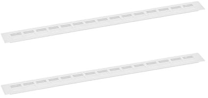 sourcing map Cubierta de ventilación de aire, 2 piezas de 600 x 60 mm, cubierta de ventilación de malla de aleación de aluminio, rejilla de ventilación rectangular para armario de zapatos (plateado)