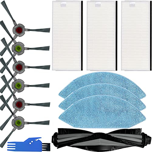 EATBALE Ersatzteile für Ecovacs Deebot ozmo U2 DGN22 U2 Pro Roboter Staubsauger, Zubehör Set 1 Hauptbürste, 6 Seitenbürste, 3 HEPA-Filter, 3 Wischtücher, 1 Reinigungsbürste (13 Stück)