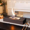 NEWIMAGE Tischkamin mit zweiseitigem Glas, 35,6 cm, tragbar, Tisch-Feuerschale, sauberer Brenner, Bio-Ethanol, entlüftungsloser Kamin für Innen- und Außenbereich, Terrasse, Partys, Veranstaltungen