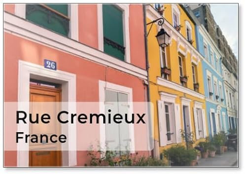 Colored Houses in Rue Cremieux - Paris Design 1, Fridge Magnet