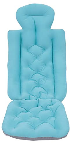 Faltbares Rutschfestes Badekissen Badewannenkissen,Badewannenkissen, Ganzkörper Badewannenmatte mit Kissen Erwachsene,Badewanne Kissen mit 10 Saugnäpfen, Unterstützung für Rücken, Nacken,Kopf (Blau)