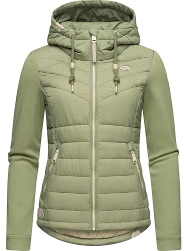 Ragwear Damen Übergangsjacke leichte Steppjacke kurz mit weichen Ärmeln und Kapuze Lucinda Light Olive2024 Gr. S