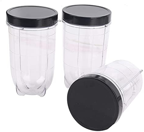 Sonhomay 16oz Blender Cup 3 Pack Replacement Part Cup Mug with Lid Compatible with Magic Bullet 250W Blender Mixer, Juice Glasses Accessories