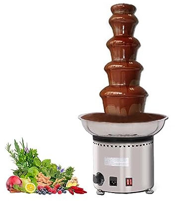 XCSCUK Chocolate Fondue Fountain, Stainless Steel Cascading Chocolate Lava Machine for Weddings, Parties (6 Tiers)