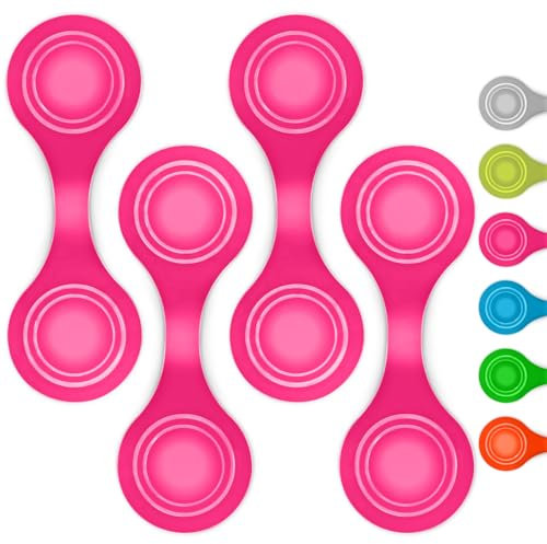 smartday Magnetische Reflektoren Pink (4er Set) - Reflektoren Clip Anhänger für Kinder, Schulranzen, Kleidung, Kinderwagen & Hunde I Reflektor, Leuchtanhänger Hund