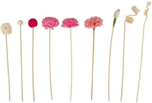 Lipfer 9-teiliges Set Schilfrohr-diffusorstäben, Rattan-duftdiffusor Und Blumen-ersatz-nachfüllung, Rattanstäbchen Für Heimbüro-Dekoration Und Selbstgemachte Raumduft-Dekoration