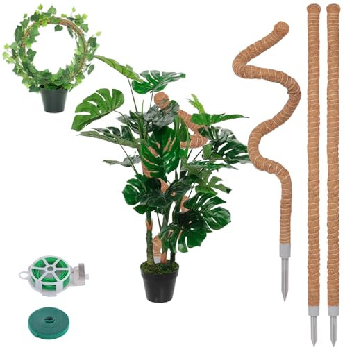Monstera Lot de 3 bâtons de mousse de 76,2 cm pour plantes grimpantes d'intérieur et bricolage - Kit de support pour plantes en pot, pothos, philodendron