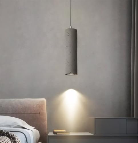 AstrizLamp Esstisch Beton Hängeleuchte LED Industrial Style Küche Lang Pendelleuchte Zylinder 4500K Naturlicht Höhenverstellbar Zylinder Dekoration Hängelampe Leuchte, für Schlafzimmer Wohnzimmer Bar
