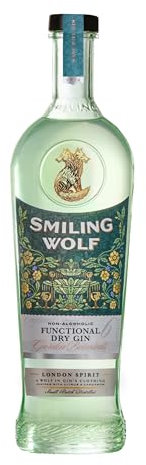 Smiling Wolf Dry London - Functional Alcohol Free Gin - Mood Enhancing Spirit with Natural Nootropics & B Vitamins - Premium Non Alcoholic - 700ml Bottle
