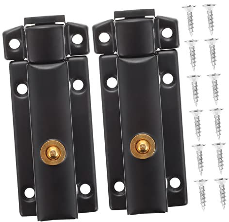 IWOWHERO Barn Bolt 2pcs Spring Pin Latch Sliding Barrel Bolt for Safe and Private Use