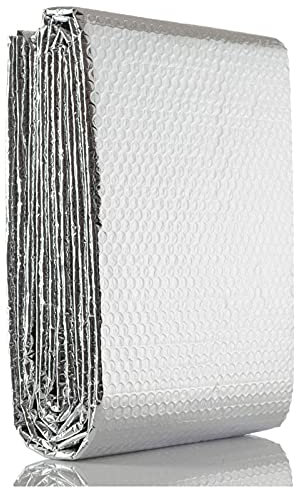 Isolierfolie Dämmfolie Blasen-Heizkörperfolien-Isolierung, doppelte Aluminium-Blase, selbstklebendes Garagentor-Isolierset für Dachboden, Boden, Wand, Wohnmobil, Boot, Schuppen, Heizung, Heizkörper-I