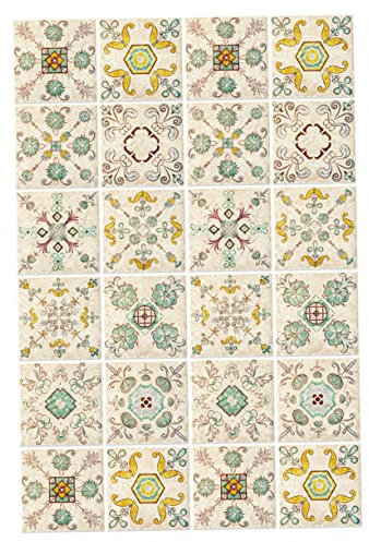 Zerodeko Selbstklebendes Fliesenaufkleber-set -teilig Retro-blumen-fliesenaufkleber Zum Abziehen Und Aufkleben - Und Bodenaufkleber Für Heimdekoration Küche Badezimmer