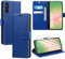 ivencase LederHülle für Samsung Galaxy A56 5G Hülle und 2 Stück Schutzfolie,Premium PU Schutzhülle Flip mit Tasche Brieftasche Magnetverschluss handyhülle für Samsung A56 5G Hülle - Blau