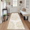 SHACOS Boho Teppich Läufer rutschfest 60x180 cm Beige Teppichläufer Weich Flurläufer Küchenteppich Waschbar Vintage Teppich Läufer für Flur, Küche, Eingang, Schlafzimmer