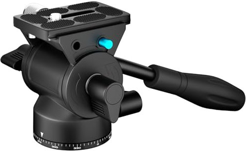 EMART Video Tripod Fluid Head Pan Tilt Head with Quick Release Plate and Handle for Arca Swiss and DSLR Cameras, Load up to 5kg/11lbs
