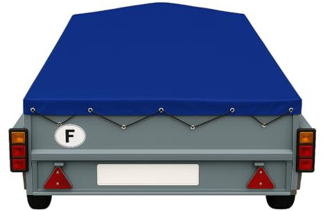Bâche de Remorque LIDER Valence 32200 – 136 x 106 x10 cm–PVC 640g/m² Étanche & Anti-UV–Housse Haute Résistance avec Oeillets et Sandow–Fabriqué en France-Plusieurs Coloris Disponible. (Bleu 5002)