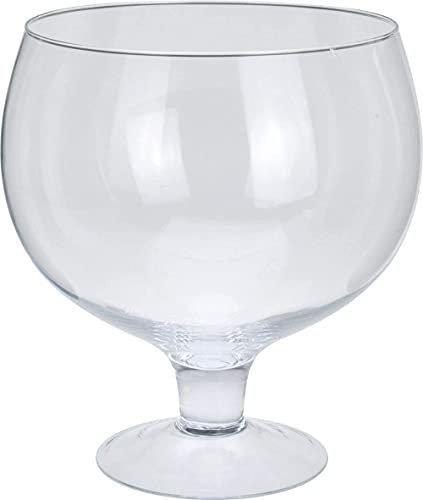 Baifantastic Grand vase en verre transparent sur pied pour décoration de table Motif cognac