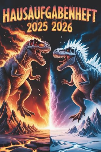 Hausaufgabenheft 2025/2026 Dinosaurier: Schulplaner für Jungen – Mit Datum für Grundschule und weiterführende Schule