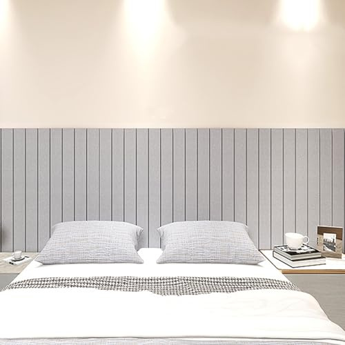 Wandschutz Bett, Filz Wandpaneele Gepolstert, Wandkissen Bett Kopfteil Polster, Wandpolster für Kinderzimmer Schlafzimmer Wohnzimmer - Wärmeisolierung und Aufprallschutz(Light Gray,60 x 120 cm)
