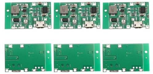 sourcing map 6Pcs Charging Module Micro USB 4.2V 1A 18650 Lithium Battery Charger Module Charging Board, Green