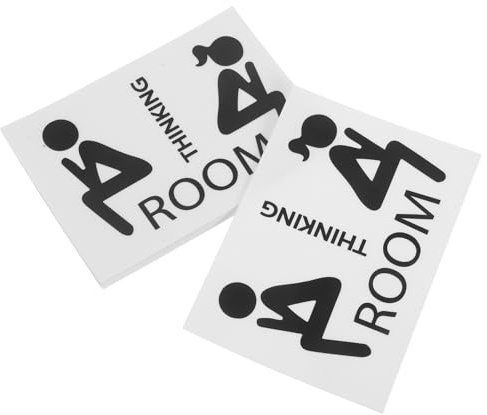 DOITOOL Lot de 20 Autocollants Vinyle 10x10 Cm pour Décoration Murale de Toilettes, Panneau de Porte Étanche et Amovible, Signalétique Humour pour Salle de Bain Maison et Bureau