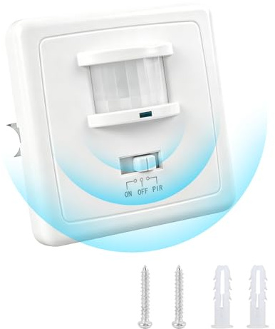 Détecteur de Mouvement Intérieur Encastré,Capteur Infrarouge, Programmable Detecteur de Mouvement 9m/160°,Montage Mural ou Plafond,Compatible LED,Réglable Luminosité et Durée