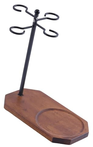 Limtula Glass Holder Display Rack with Decanter Tray Modern Wine Glass Storage Solution Holders for Dining Table Holders