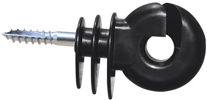 AKO Ringisolator Easy Drill EDX (25 Stück, mit durchgehender Stütze ⌀ 6 mm, leichtes Eindrehen in Holzzäune, EDX Holzgewinde, Zubehör Tierzäune, Tierzubehör) 443269