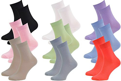 Rainbow Socks - Femme Homme Chausettes Midi en Bambou - 9 Paire - Noir Rose Violet Bleu Pistache Beige Orange - Taille 42-43