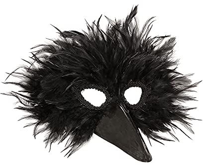 W WIDMANN MILANO Party Fashion - Maske Vogel, mit Federn, Papagei, Karneval, Mottoparty
