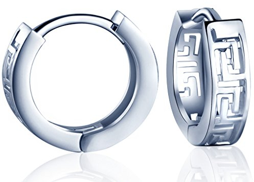 Yumilok 925 Sterling Silber Hohles Labyrinth Creolen Ohrhänger Ohrringe Hypoallergen Ohrschmuck für Damen Frauen Mädchen