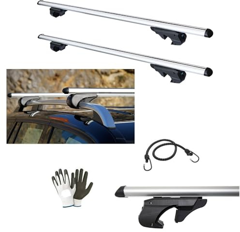 Compatible con Kia Carens 2006 Barras portaequipajes para techo de coche de 120 cm Barra para coche con raíles no enganchados completamente al techo Portaequipajes de aluminio homologado