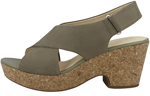 Clarks Womens Maritsa Lara Ankle Strap Sandals, Beige Sage Nubuck Sage Nubuck, 7 UK