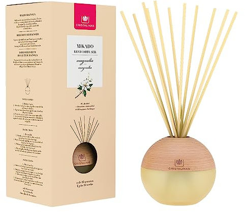 CRISTALINAS | Ambientador Mikado Esfera Premium | Aroma Magnolia | Larga Duración 16 Semanas | 180ml | 0% Alcohol