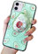 Handyhülle Kompatibel mit iPhone 11 Hülle Cute Weiche Silikon Gel Kratzfest Schutzhülle mit Glitzer Flüssig Flexible TPU Interessante Ständer Cover Case für Mädchen (Avocado)