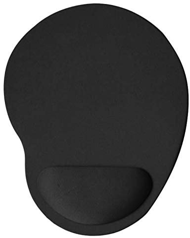 CUSROS Tapis de souris pour bureau à domicile - Couleur unie - Antidérapant - Avec support de poignet - Noir - Taille unique