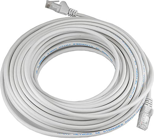 Pebble Eleven 15M Long CAT5e Ethernet Cable Grey Internet TV Router Wire Sky Q PS4 PS5 Xbox