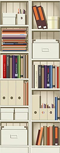 A.Monamour Adesivo Porta Autoadesiva Armadi Libreria con File di Libri Vinile PVC Adesivi per Porte Interne 3D Pellicola Adesiva Poster Sticker Murale Decorazione da Parete Carta da Parati