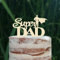 Cake Topper (Super DAD) Acryl/Holz, Tortenstecker, Tortenfigur, Tortendeko, Torte, Tortenständer, Geburtstag, Vatertag (Creme/Elfenbein)