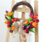 ZYLLZY Assorted Artificial Tulip Wreath,16Inch Chic Style Rattan Tulip Half Circle Wreath,Spring Front Door Tulip Garland with Silk Flower for Home Decoration, 40cm/15.7inch