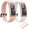 MoKo 2 Pezzi Cinturino Compatibile con Huawei Band 4 Pro/3/3 PRO, Cinturino Sportivo di Ricambio in Morbido Silicone, Rosa/Bianco
