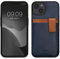 kalibri Hard Case Compatible with Apple iPhone 13 / iPhone 14 - Case with Card Slots PU Leather Design with TPU Bumper- Dark Blue/Brown