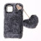 SNCLET Fluffy Plush Case für iPhone 11 Handyhülle Women Girls Case Cute Bling Bow Diamond Fluffy Furry Soft Warm Gradient Fur Protective Cover Silikon Hülle für iPhone 11,Dunkelgrau
